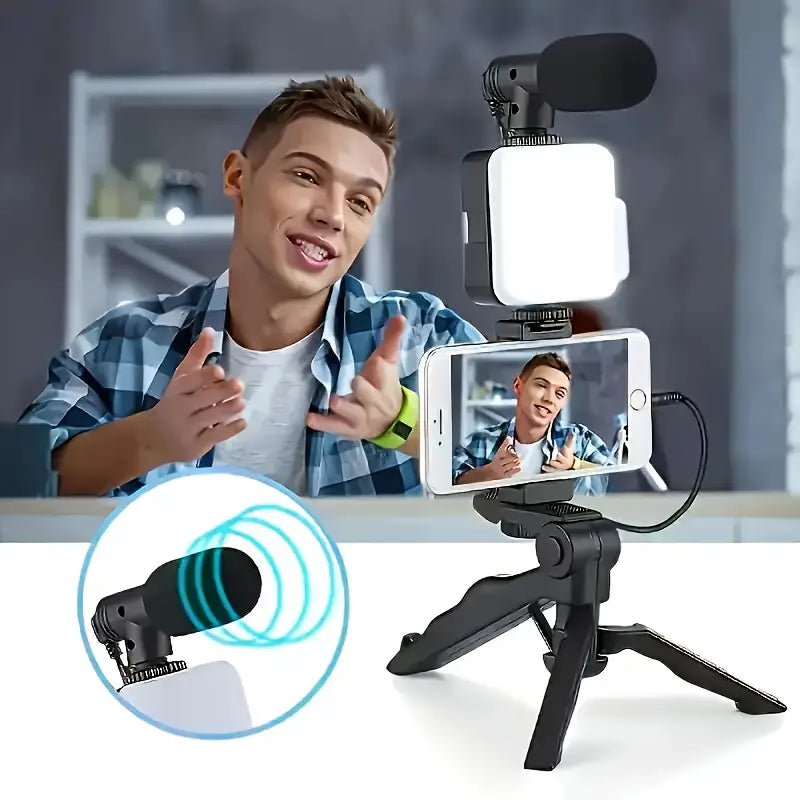 Professional Selfie Stick Light Kit with Tripod-like Stabilizer
