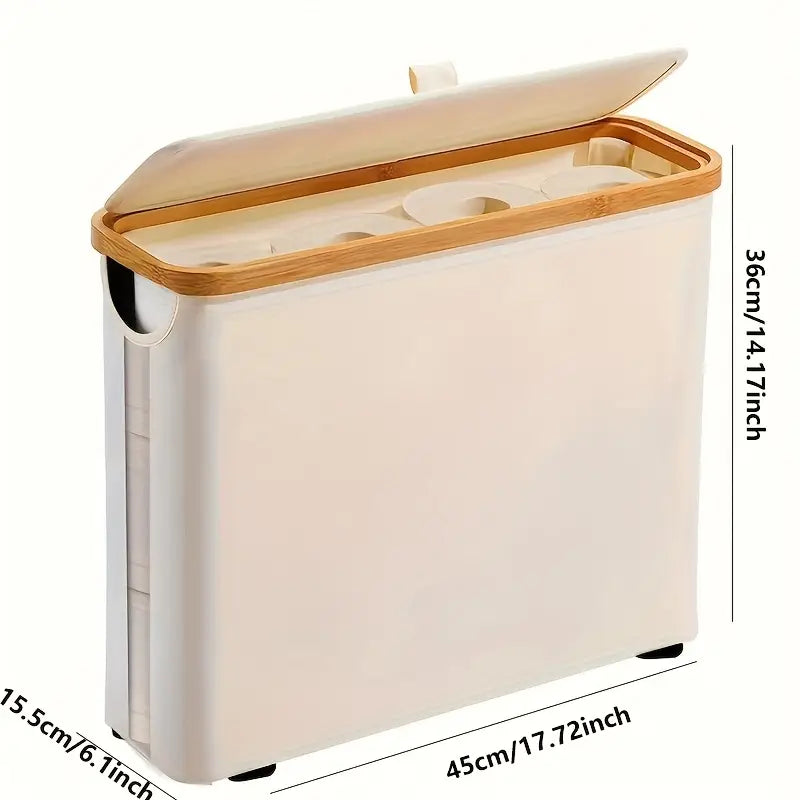 Large Capacity Foldable Toilet Paper Holder with Lid