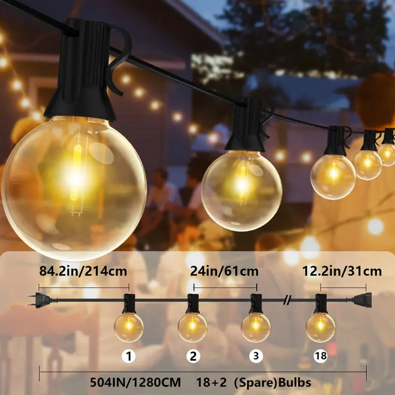 G40 LED String Lights, available in 12.8m +18+2 Bulbs