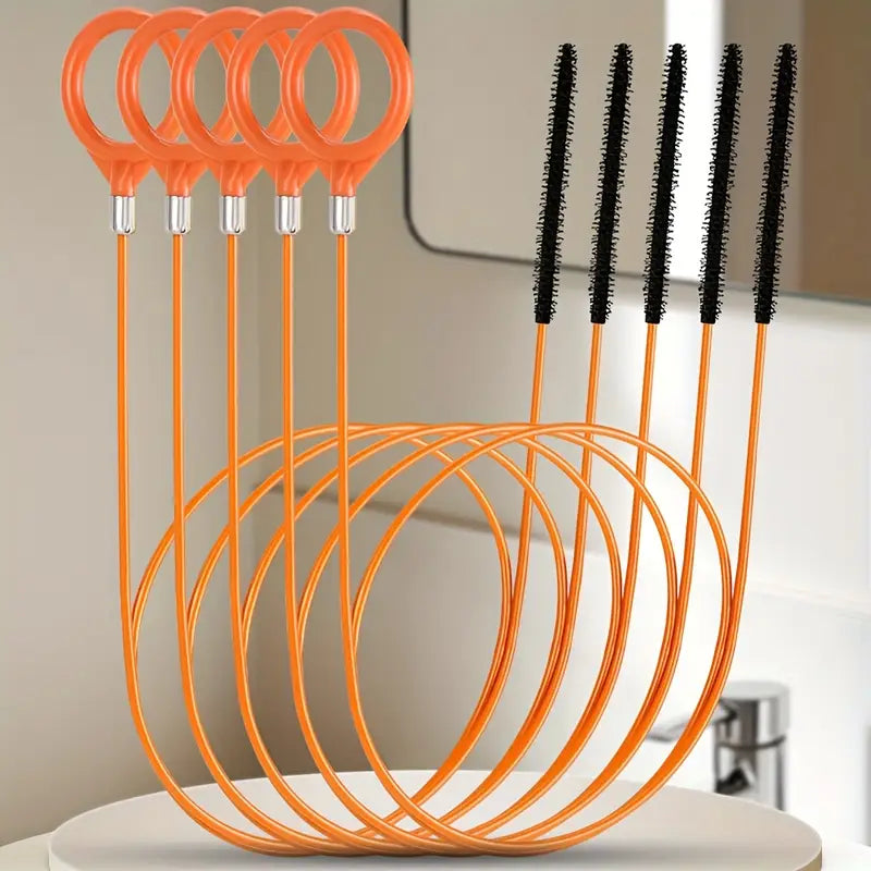 5pcs Orange Drain Cleaner, Household Drain Cleane