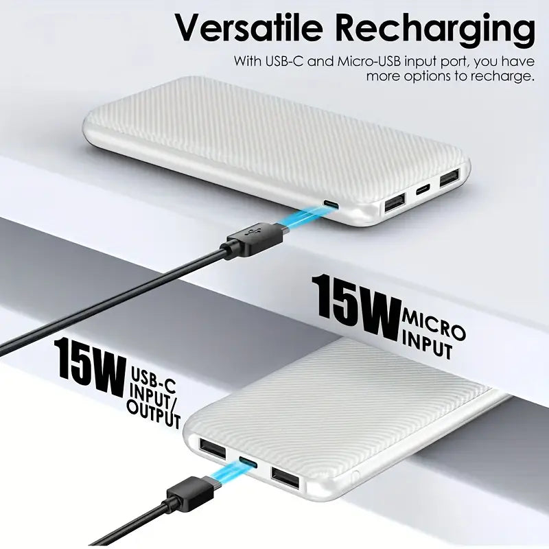 BezosMax 10000mAh Portable Charger with 3 Outputs & 2 Inputs