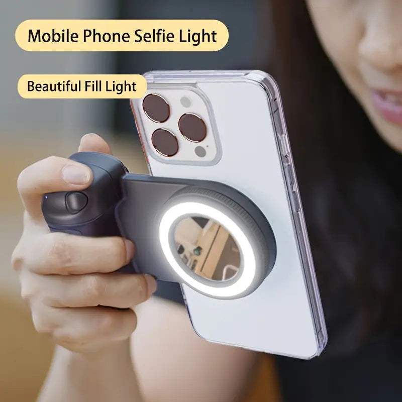 Mobile Phone Camera Grip, Smart Phone Holder with Magnetic Detachable Remote Shutter