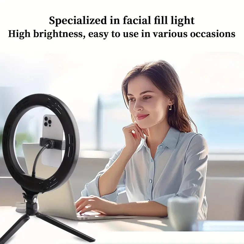 LED Ring Fill Light with Tripod Stand And Phone Holder