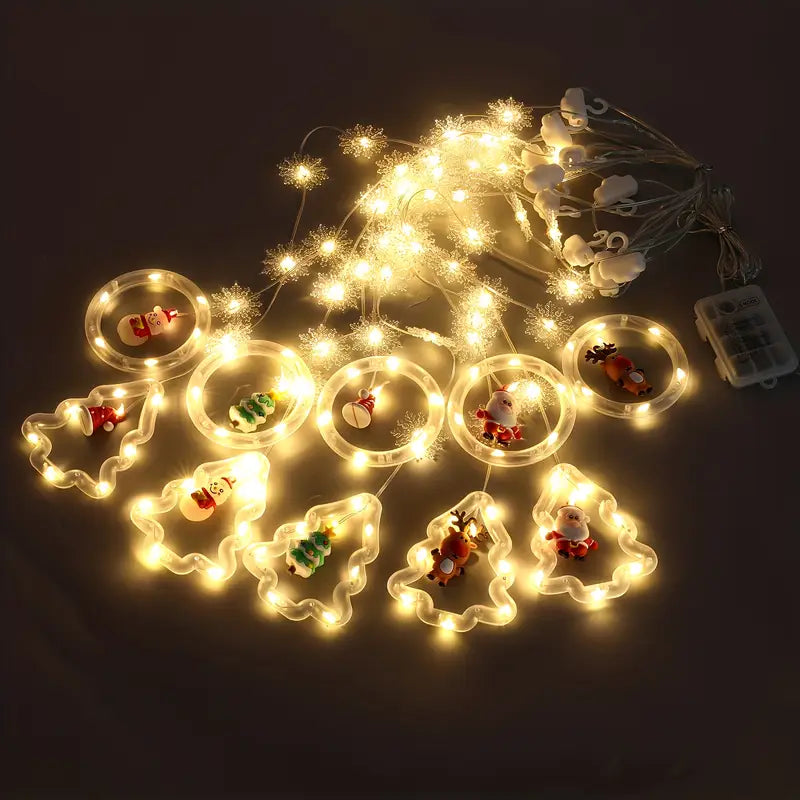 USB-Powered Festive Christmas Decor with Santa, Reindeer, Snowman & Tree Designs