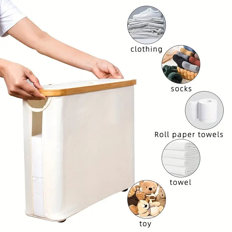 Large Capacity Foldable Toilet Paper Holder with Lid