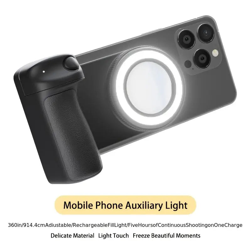 Mobile Phone Camera Grip, Smart Phone Holder with Magnetic Detachable Remote Shutter