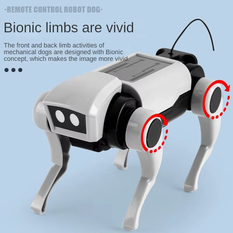 Electric Mechanical Dog RC Robot Solar Children Educational Assembly Tech DIY Puzzle Toy Bionic Smart Robot Dog Toys Gifts