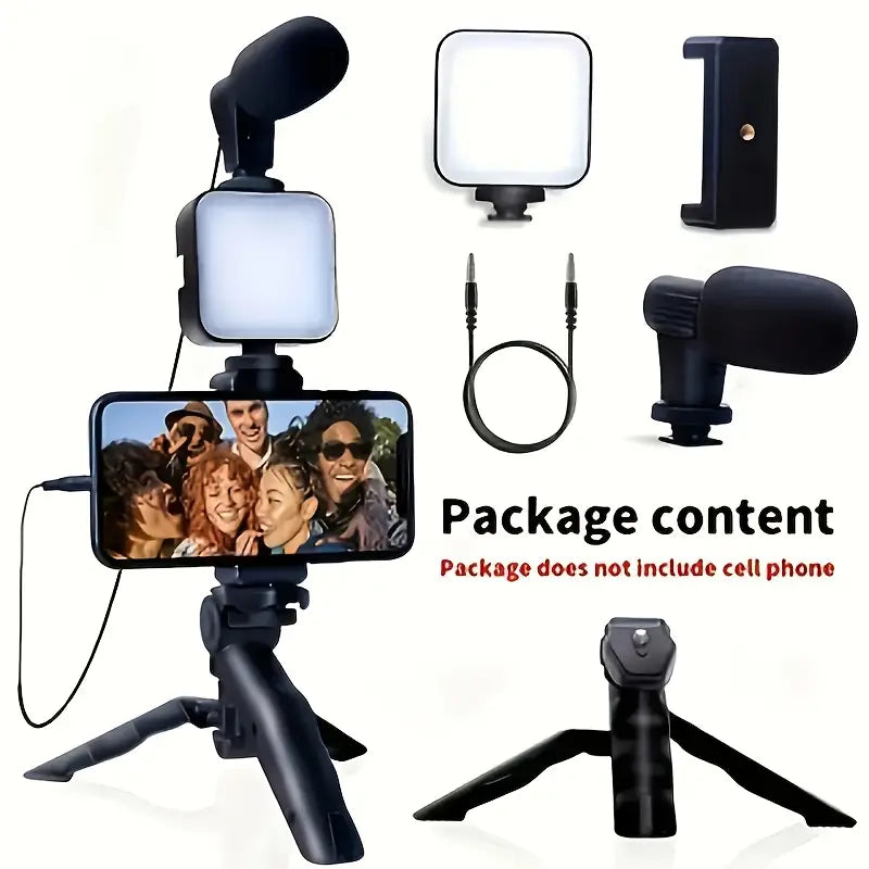 Professional Selfie Stick Light Kit with Tripod-like Stabilizer