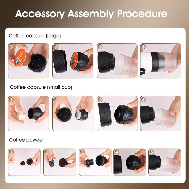 Portable Espresso Maker with USB Type-C Charging
