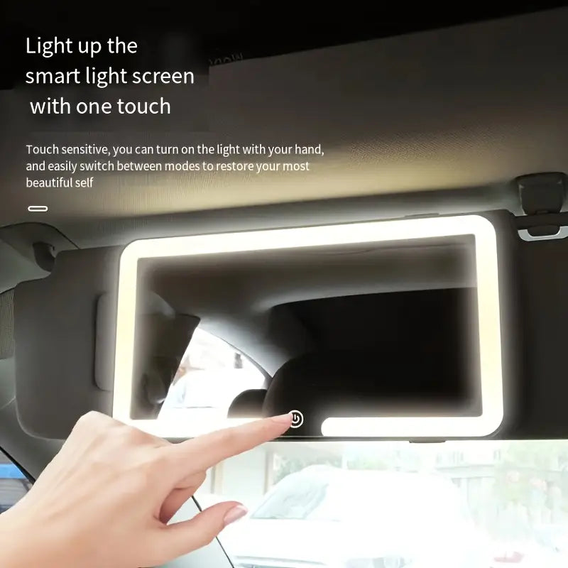 Car Visor Makeup Mirror with 3 Light Modes