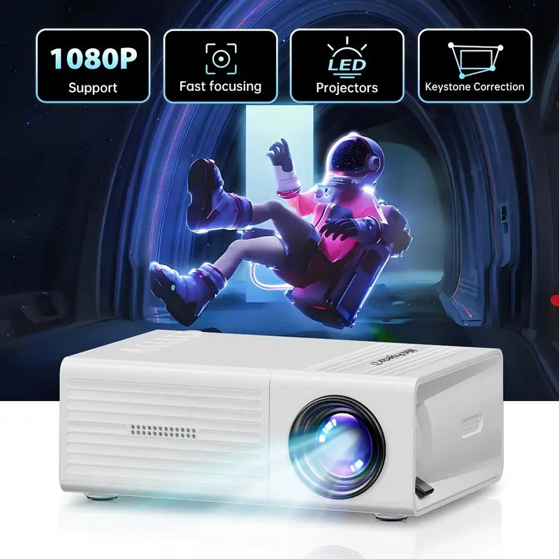 Portable Mini Projector with Built-in Speaker
