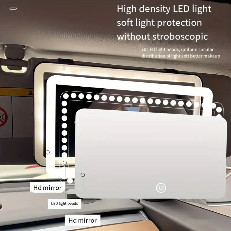 Car Visor Makeup Mirror with 3 Light Modes