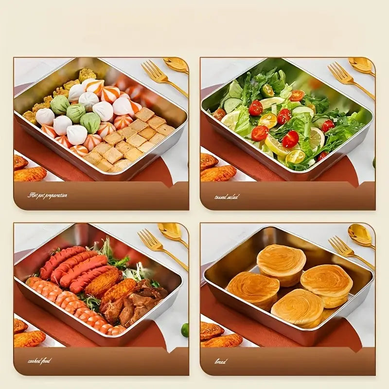 3pcs Stainless Steel Food Storage Containers Leak-Proof