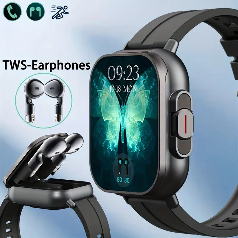 2-In-1 Smartwatch with Built-In TWS Earphone