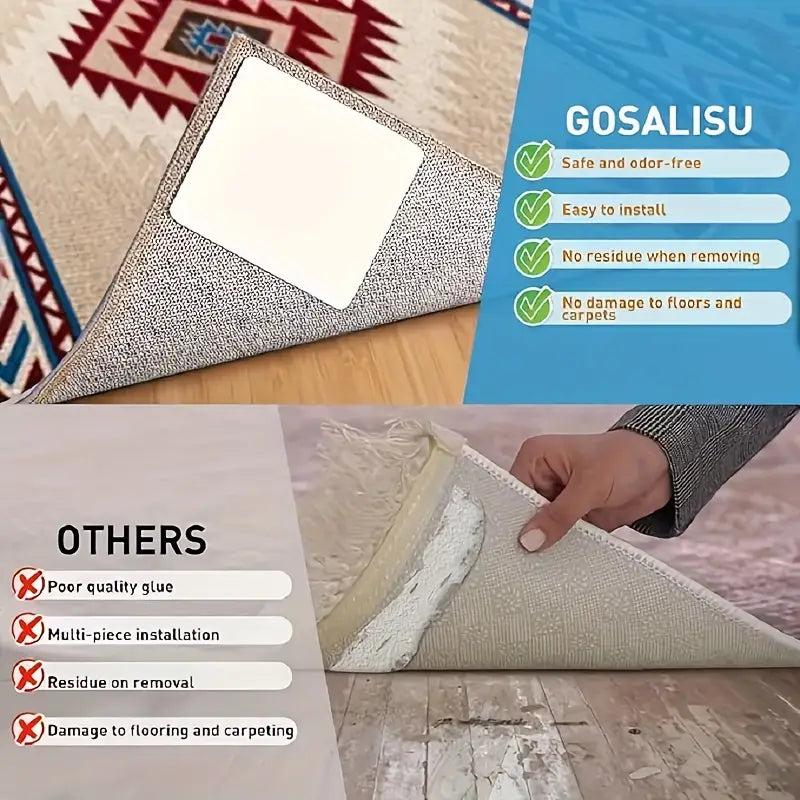 12 pcs Heavy-Duty Silicone Anti-Slip Rug Grippers 4/8