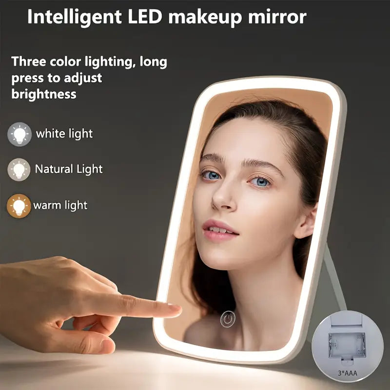 Portable LED Makeup Mirror with Touch Control