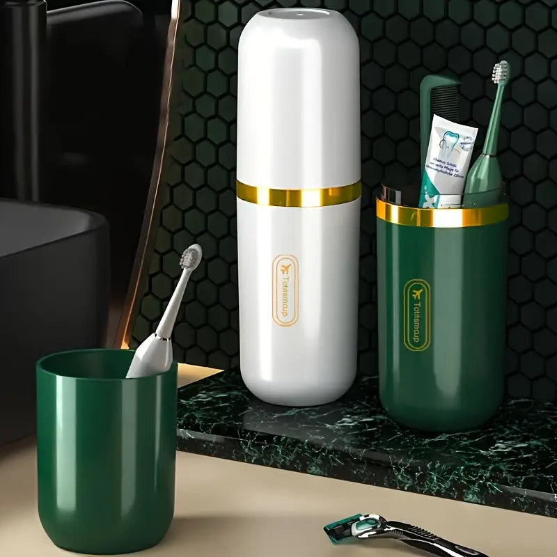 1 Portable Travel Toothbrush and Toothpaste Storage Set