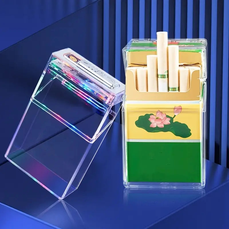 Transparent LED Color Light Cigarette Box