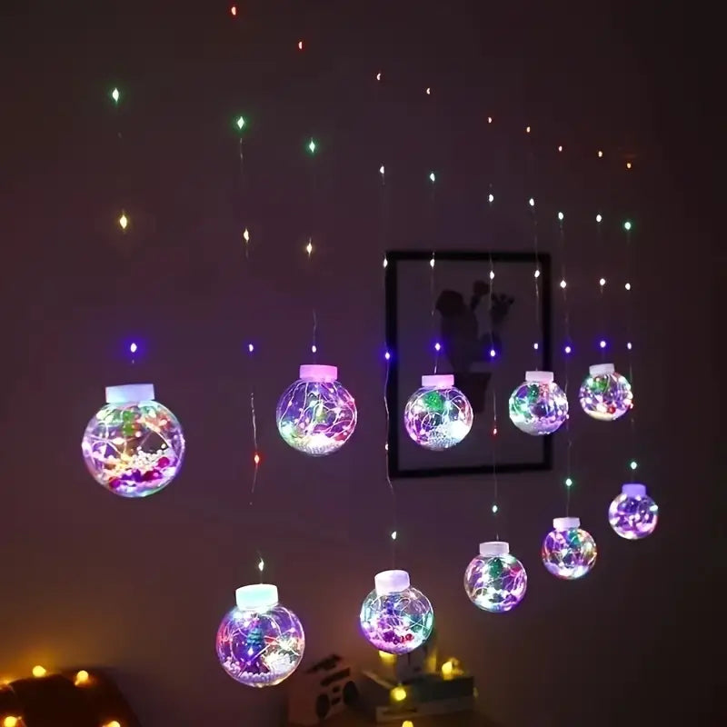 Christmas LED String Lights with Santa, Reindeer, and Snowman 3m