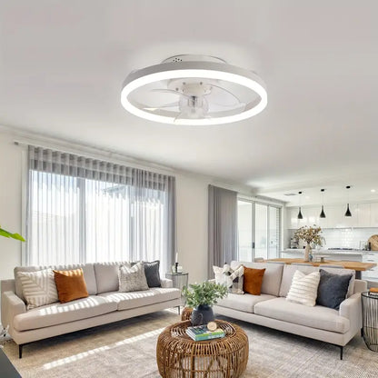 Low-Profile Ceiling Fan with Light and Remote Control