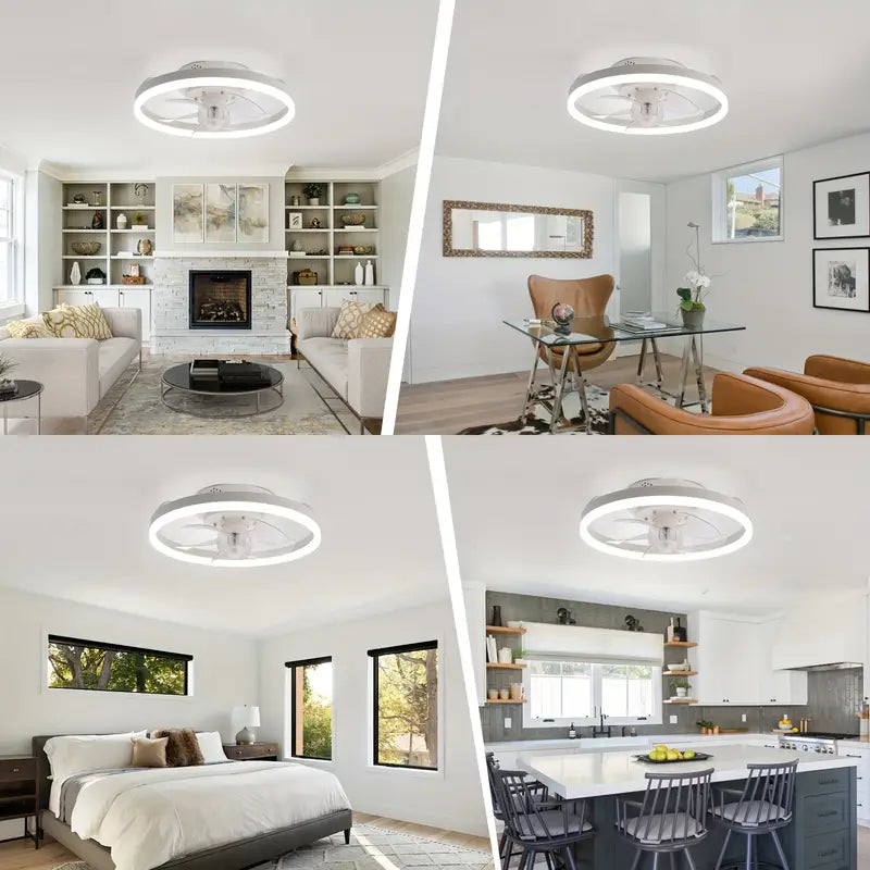 Low-Profile Ceiling Fan with Light and Remote Control