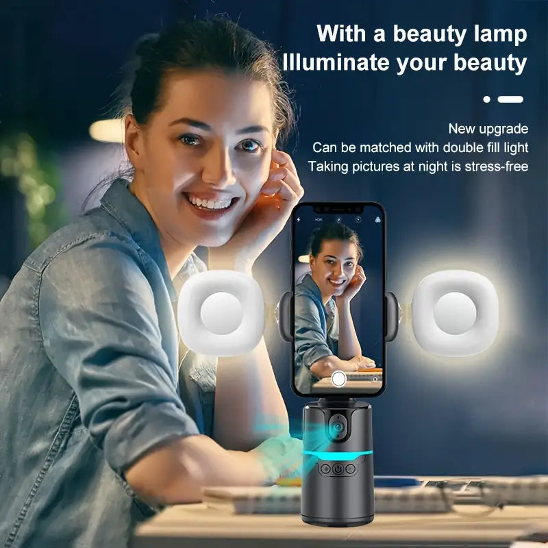 AI 360° Rotation Anti-Shake Portable Device for Live Streaming & Travel