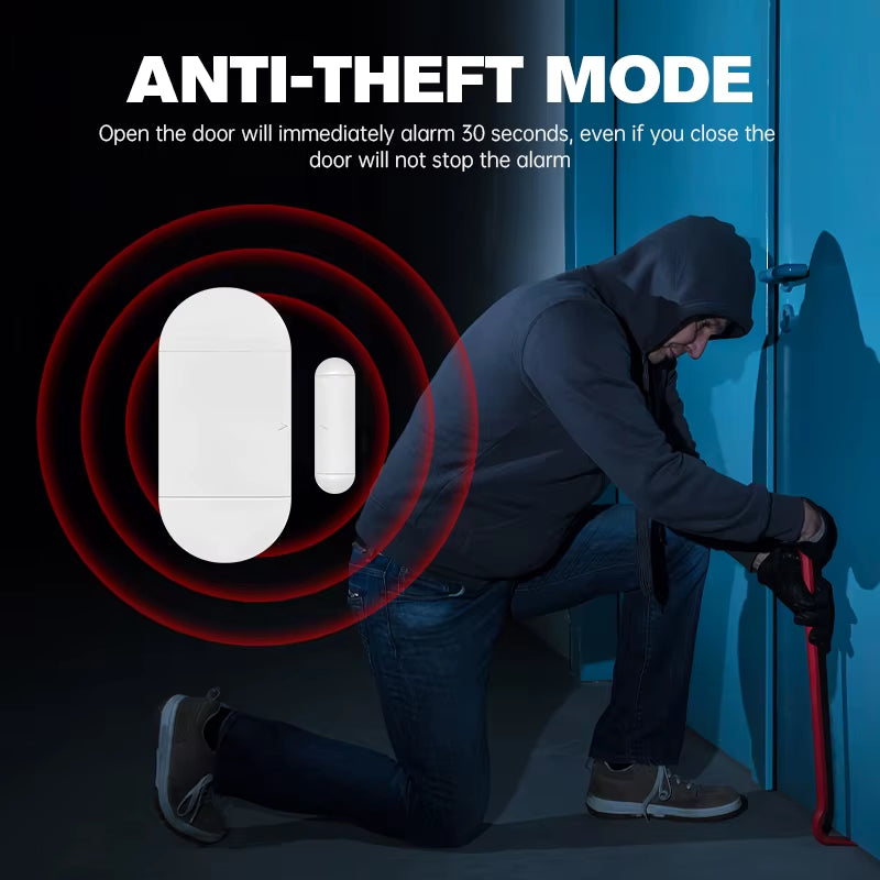 Door Window Sensor Alarm 130Db Large Volume Wireless Remote Control PIR Alert Magnetic Induction Detector Security Burglar Siren