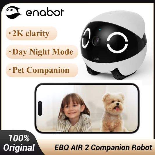 EBO AIR 2 Companion Robot 2K Home Security Pet Camera Night Vison Wireless APP Remote Control for Dog Cat Baby