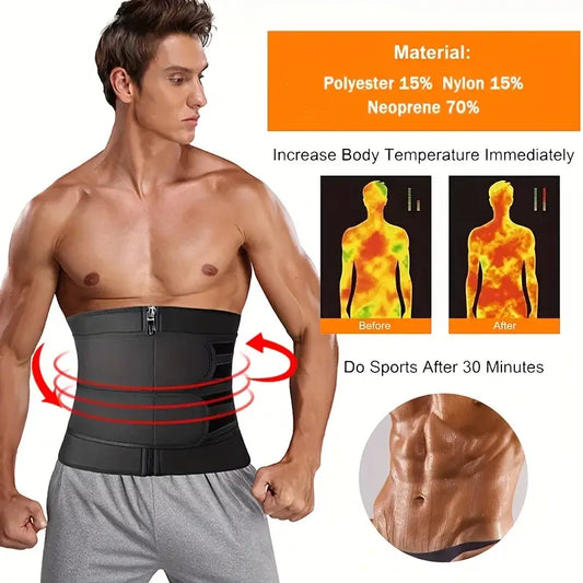 Men's Zipper Double Waist Trainer Tightener Abdominal