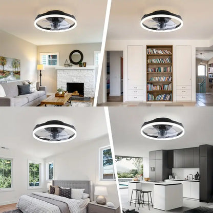 Low-Profile Ceiling Fan with Light and Remote Control