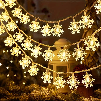 LED Snowflake String Lights 5m