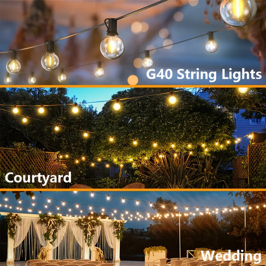 G40 LED String Lights, available in 12.8m +18+2 Bulbs