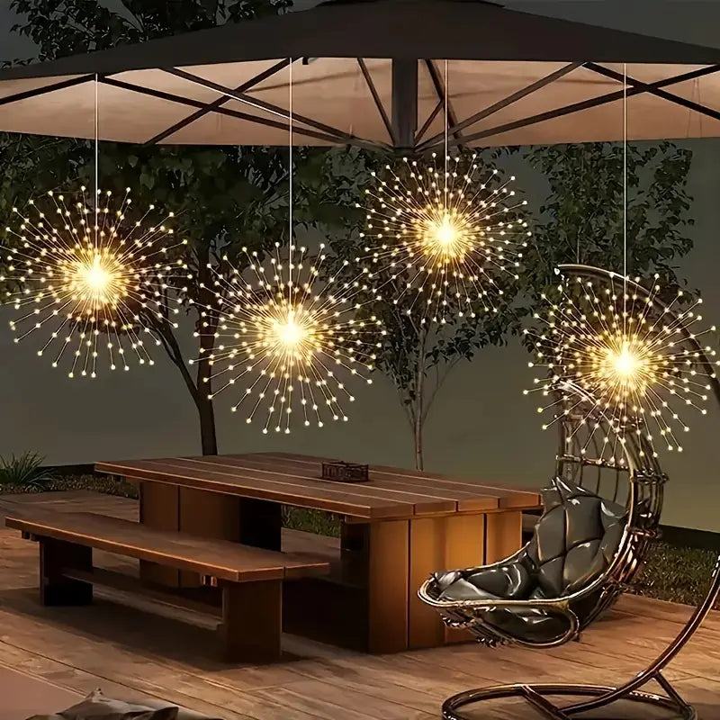 4pcs Per Set Solar Hanging Fireworks Lights