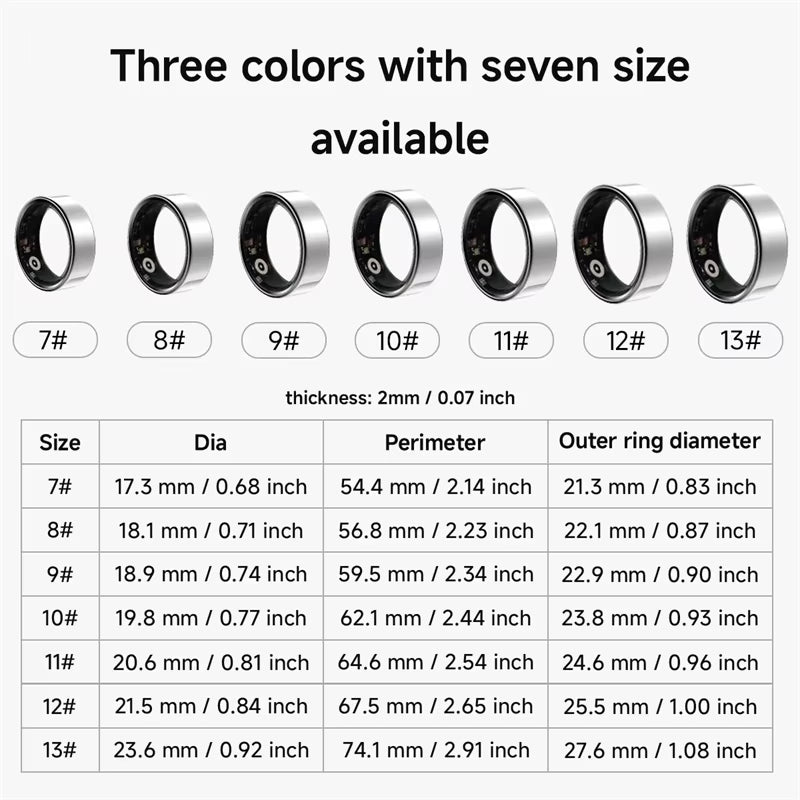 2025 Smart Ring for Man Woman Tech Sleep Health Fitness Blood Pressure Monitor Sports for Xiaomi Apple 16 Low Power Consumption