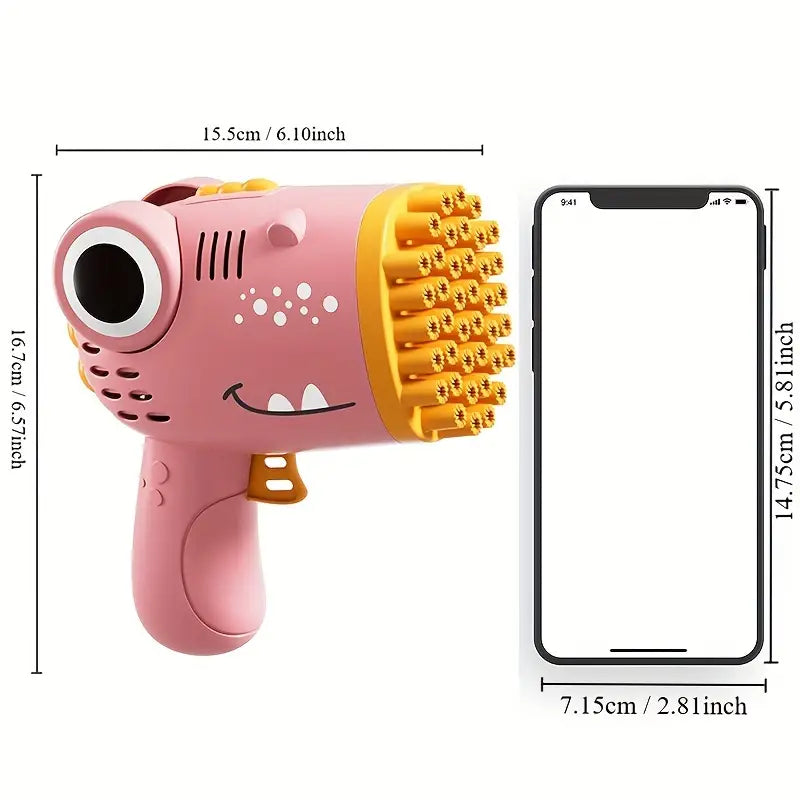 40-hole handheld dinosaur bubble machine