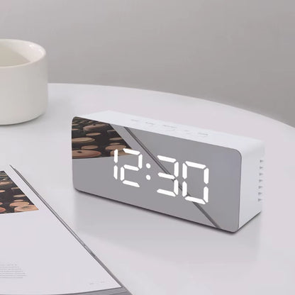 Digital Alarm Clock LED Electronic Desktop Clock with Temperature for Bedroom Home Office Teens Kids