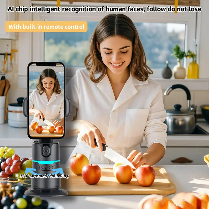 AI 360° Rotation Anti-Shake Portable Device for Live Streaming & Travel
