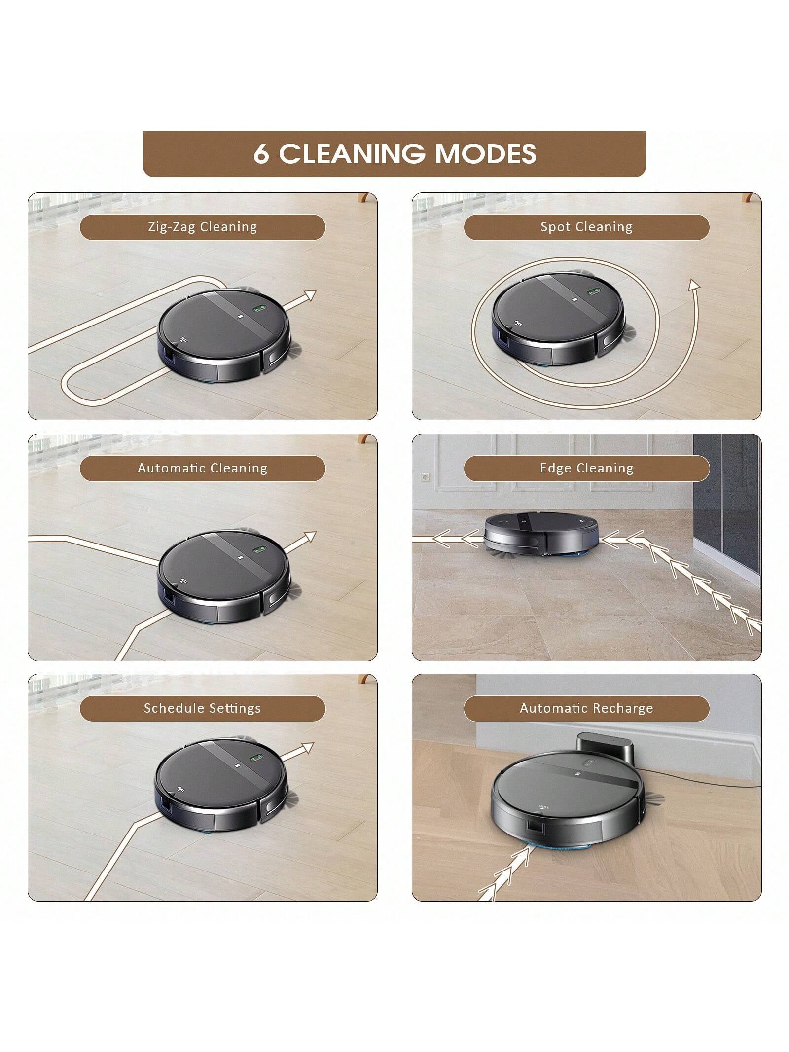 Robot Vacuum Cleaner, Robot Vacuum Cleaner and Mop Combo with 6000Pa Strong Suction, Robotic Vacuum Cleaner, App/Alexa, Robotic Vacuum with Wifi, Self-Charging Mopping Robot Vacuum Cleaner