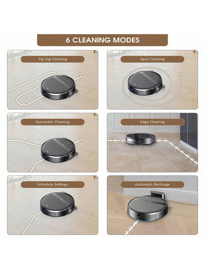 Robot Vacuum Cleaner, Robot Vacuum Cleaner and Mop Combo with 6000Pa Strong Suction, Robotic Vacuum Cleaner, App/Alexa, Robotic Vacuum with Wifi, Self-Charging Mopping Robot Vacuum Cleaner