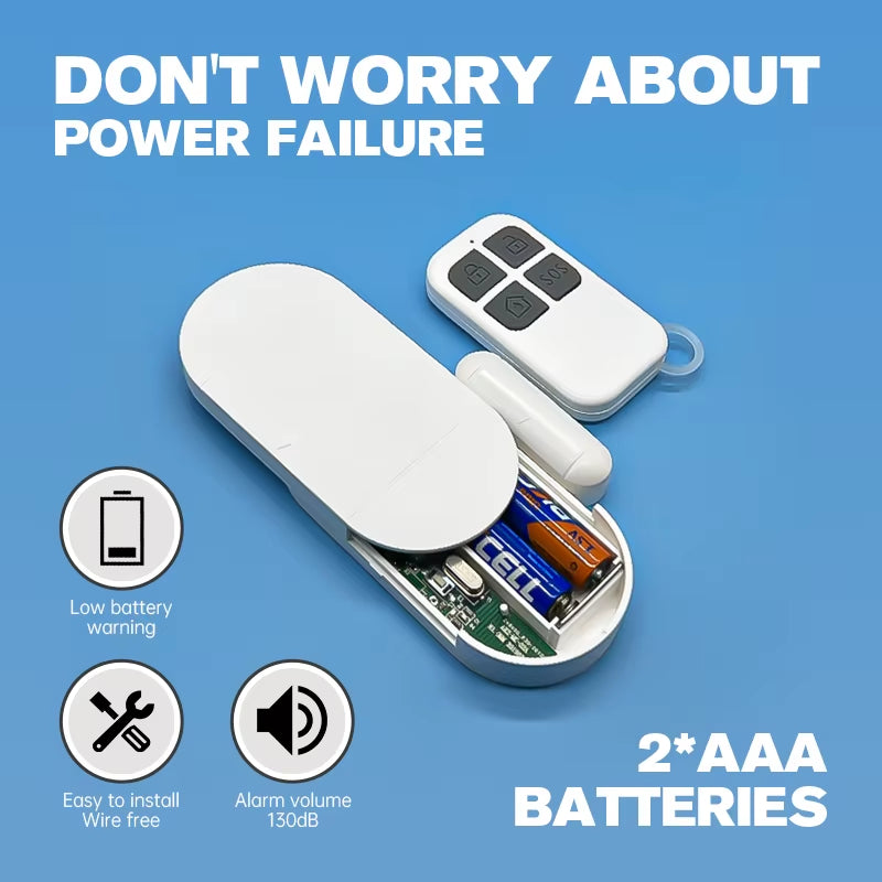 Door Window Sensor Alarm 130Db Large Volume Wireless Remote Control PIR Alert Magnetic Induction Detector Security Burglar Siren