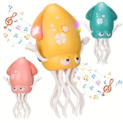 Electric dancing octopus toy with LED lights and music