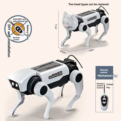 Electric Mechanical Dog RC Robot Solar Children Educational Assembly Tech DIY Puzzle Toy Bionic Smart Robot Dog Toys Gifts