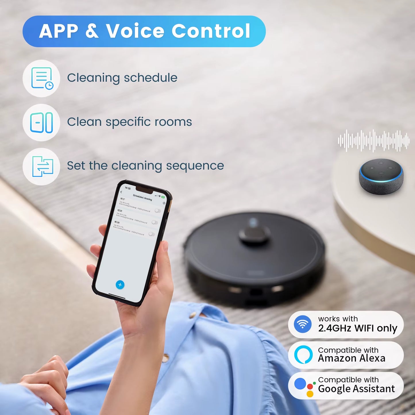 AIRROBO USA DE JP Ship Multifunctional Vacuum Cleaner Robot Automatic Mopping Smart Vacuum Clean Mop with Self-Emptying Dustbin