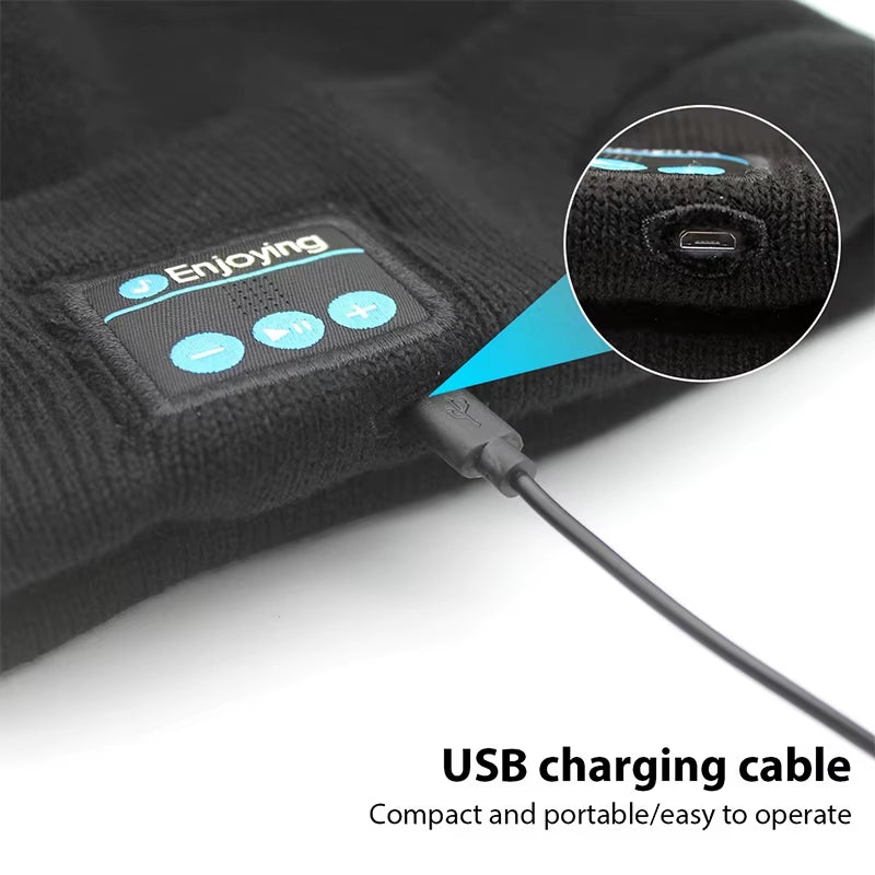 Winter Sports Bluetooth Hat Warm Beanie Music Wireless Bluetooth Headset Speaker Hats Wireless Earphones Cap Smart Headphones