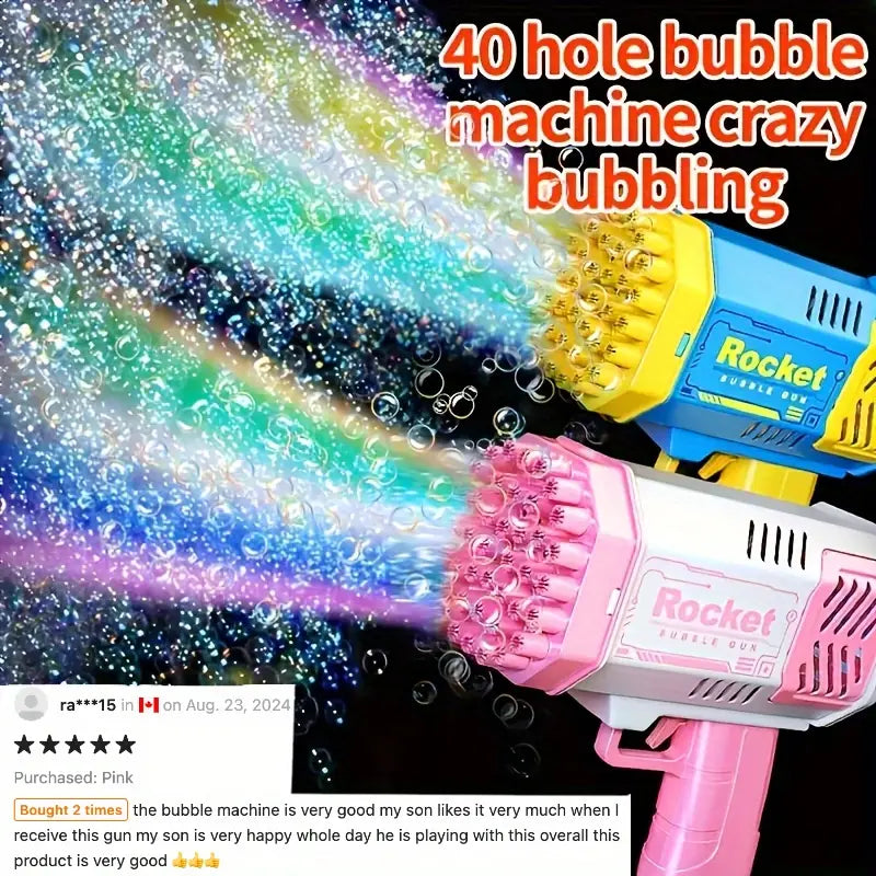 2 pcs 40-Hole Bubble Machine Gun