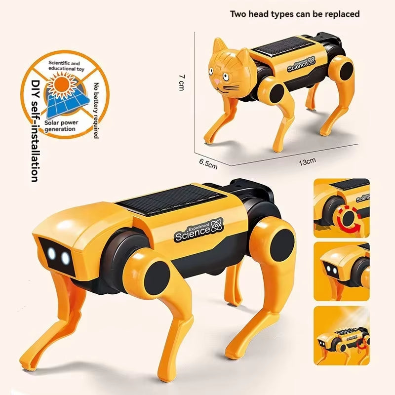 Electric Mechanical Dog RC Robot Solar Children Educational Assembly Tech DIY Puzzle Toy Bionic Smart Robot Dog Toys Gifts