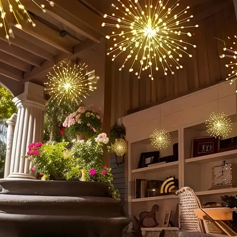 4pcs Per Set Solar Hanging Fireworks Lights