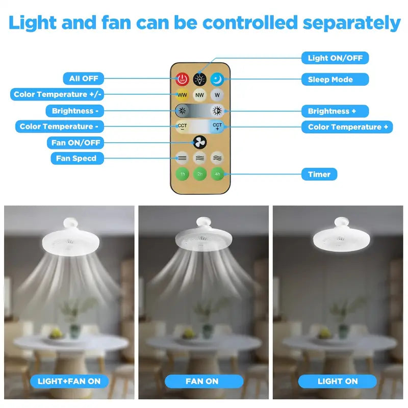 3-in-1 Ceiling Fan with Light