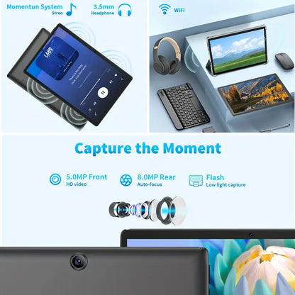 Android Tablet 10 Inch Android 14 Tablet, Keyboard, Mouse, Case, Stylus