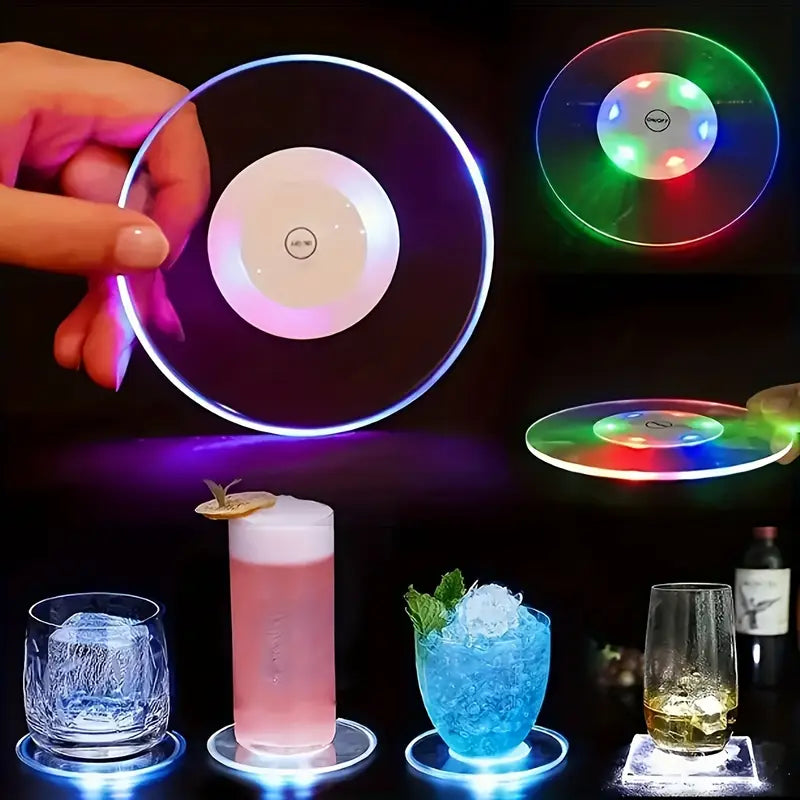 LED Luminous Coaster, Suitable for Various Glasses, 10 cm x 4